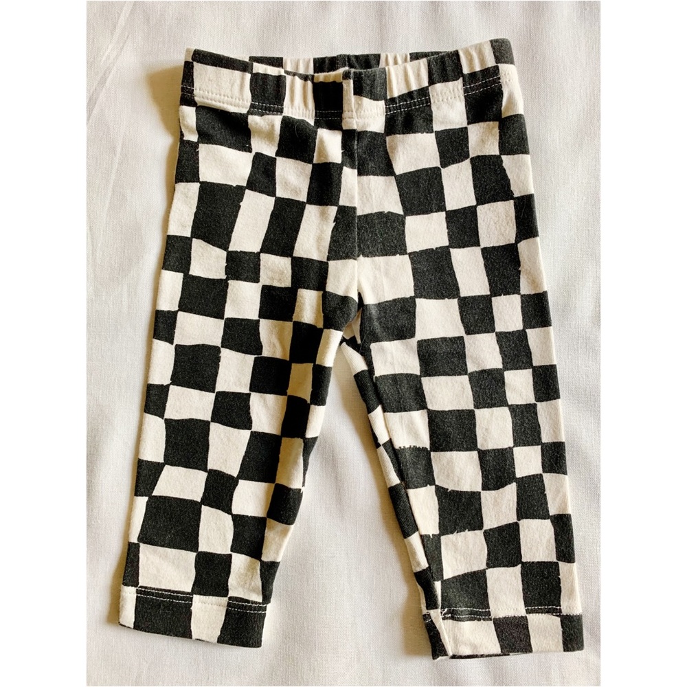 Noe & Zoë black checkered leggings 0-3 months